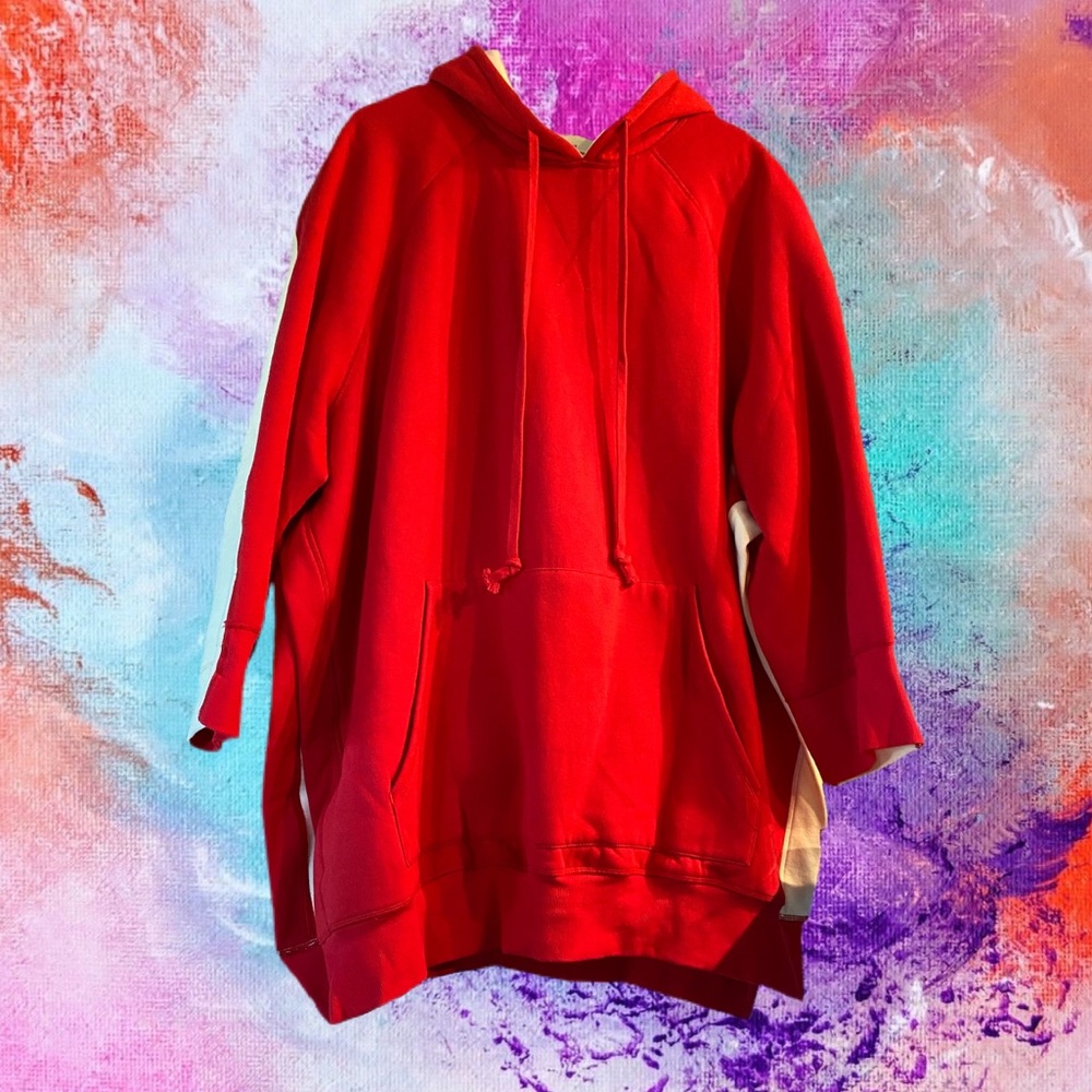 🔥 Céline Red Oversized Contrasting Hoodie